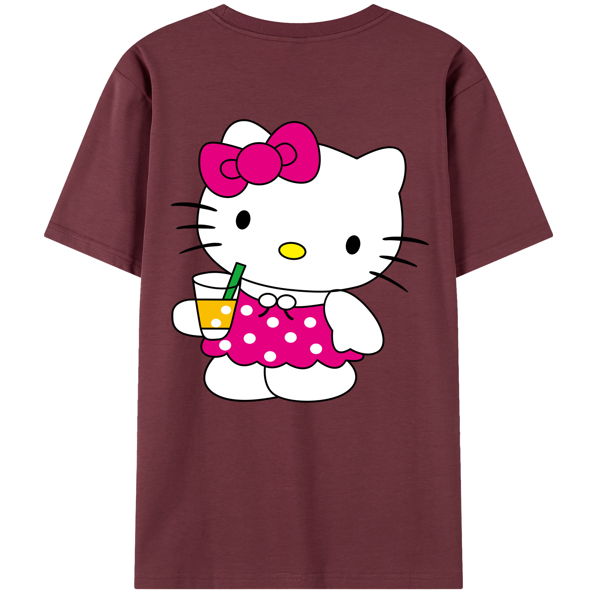 （画像用） Hello Kitty ハローキティ 綿100％半袖Tシャツ（背面プリント）